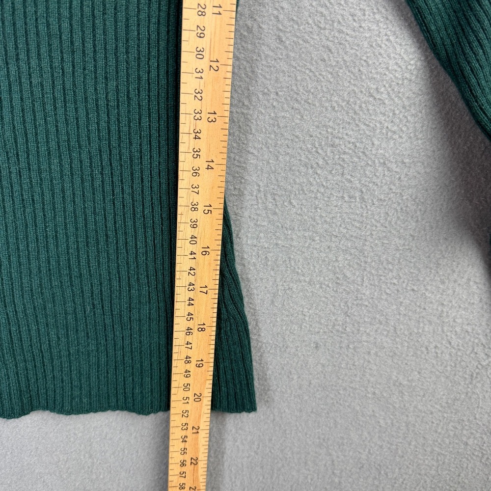Reformation Gellar Top Emerald Green Cashmere Wool Ribbed Square Neck Sweater XS - Picture 8 of 8